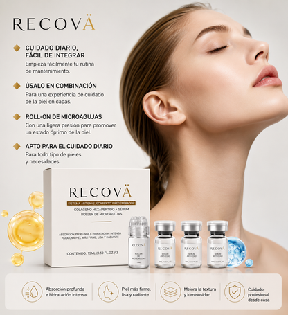 Set Sérum de Microneedling Facial con Colágeno, Ácido Hialurónico y Hexapéptidos