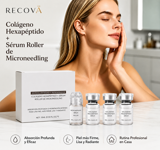 Set Sérum de Microneedling Facial con Colágeno, Ácido Hialurónico y Hexapéptidos