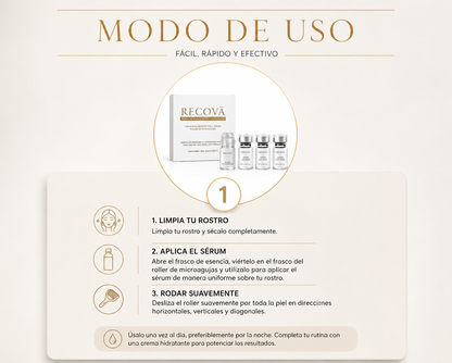 Set Sérum de Microneedling Facial con Colágeno, Ácido Hialurónico y Hexapéptidos